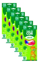 Kit 6 Caixas Lápis De Cor 12 Cores Grande Leo Eco Atacado