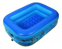 Piscina Inflable 1.2mts Rectangular Fondo Acolchada Colores Color Azul