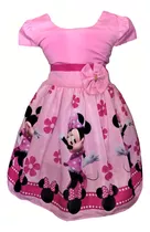 Vestido Infantil Minnie Rosa Temático Festa Aniversário