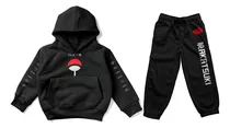 Conjunto Moletom Uchiha Naruto Anime Blusa Calça Infantil