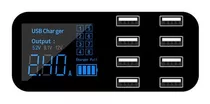 Cargador De Coche Rápido A9s 8 Puertos Multi Usb Display Lcd