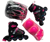 Kit Patines  Niñas Expandible Semiprofesional Sports Luces