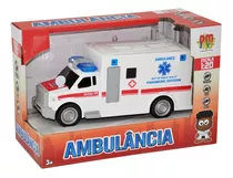 Brinquedo Ambulância A Fricção Com Luz E Som Dm Toys