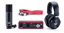 Interfaz De Audio Focusrite Scarlett 2i2 Studio Roja Y Negra 3.ª  Gen