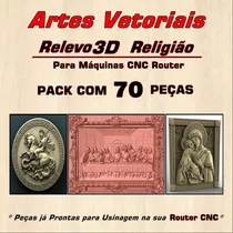 Pack Com 70 Vetores Em Relevo 3d Religião Router Cnc