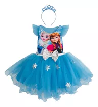Disfraz Vestido Bebé Niña Princesa Ana Y Elsa Frozen Personajes Animados Olán