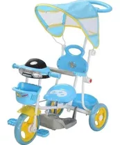 Triciclo Infantil Passeio Empurrador 2 Em 1 Importway Bw003az Motoca Azul 