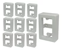 10 Pack Caja Universal Canaleta Pvc Blancas