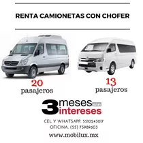 Renta De Camionetas Con Chofer Para 7, 11 Y 14 Pasajeros