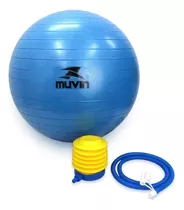 Bola De Pilates Muvin 45cm  Até 300kg  Com Bomba  Fitness Cor Azul