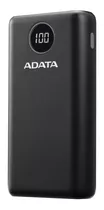 Adata P20000qcd Power Bank 20000mah Carga Rápida Qc/pd Usb-c, Negro