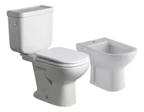 Juego Baño Bari Ferrum Inodoro Mochila Bidet Tapa Madera