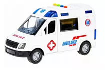 Ambulância Resgate Carrinho Fricção Luz Som Sirene Zippy Toy