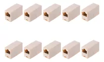 Kit 10 Un Emenda Modular Para Cabo Rj45 Jack 8x8 Adaptador