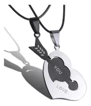 Collar 2 En 1 Yin Yang Arrow Heart I Love You Parejas Novi 