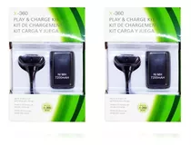 2x Kit Carga Y Juega Xbox 360, 4800 Mah Cable Y Batería