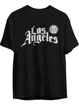 Remera Basket Nba Los Angeles Clippers Negra Logo The City