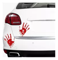Sticker Para Auto Halloween Manos Sangre Gracioso Lavables