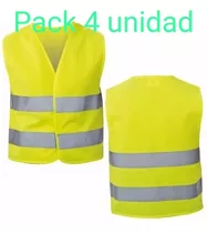 Chaleco Reflectante De Seguridad Amarillo Pack 4 Unidad