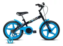 Bicicleta Infantil Aro 16 Meninos 5 A 7 Anos Rodinhas Verden Cor Preto
