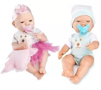 1 Boneco E 1 Boneca Bebe Bebezinho Real Menina Newborn Roma