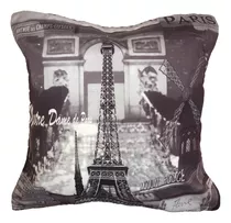 Funda Para Almohadon Decorativo Paris Con Cierre 42x42cm M55