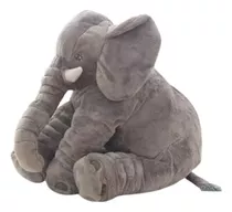 Almofada Elefante Pelúcia 60cm Cinza Bebê Antialérgico