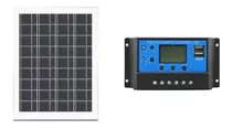 Painel Solar 20w + Controlador De Carga Pwm