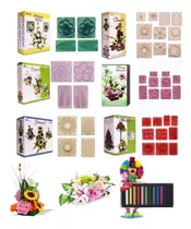 Paquete De Moldes 6 Kits Para Flores + 12 Gises Pastel  