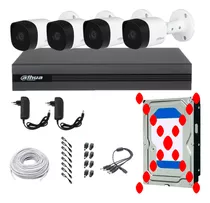 Kit 4 Camaras De Seguridad Exterior 2mp Full Hd Sin Disco Color Blanco