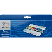 Winsor & Newton Cotman Set 24 Acuarelas Esbozo Caja Metálica