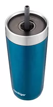 Vaso Luxe Tumbler 18 Oz Con Popote Acero Inoxidable Contigo Color Biscayne Bay