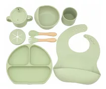 Set Alimentación Silicona Libre Bpa 8 Piezas Antideslizante