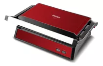 Grill E Sanduicheira Philco Pgr28vi Inox Red 2 Em 1 1250w Cor Vermelho 110v