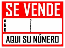 Letrero Adhesivo / Stickers Se Vende Automóvil 30x40
