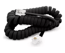 Cable Rulo Espiral Telefono 2m Rg9 Negro Pack X 15