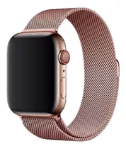 Pulsera Milanesa Con Forma De Lazo Compatible Con Apple Watch 42 44 Mm, Color Rosa