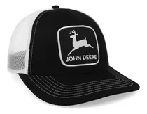 Gorra John Deere  Snapback Original, Color Negro Y Blanco