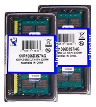 Kit Memória Kingston Ddr3 4gb 1066 Mhz Notebook 1.5v, C/ 02