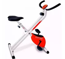 Bicicleta Fija Expert Fitness Plegable Ergométrica Mide Calorías, Distancia, Tiempo, Velocidad Color Blanco Y Rojo