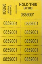 Entradas Subastas 10 Números (amarillo) 100ct