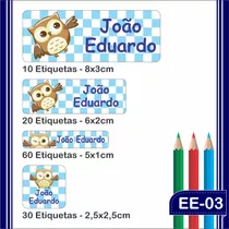 Etiqueta Escolar Personalizada Prova D'água 120 Unidades