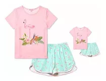 Qpancy Flamingo Pijamas A Juego American Girls & Kids Pjs Se