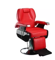 Sillón Barbero Peluq Profesional Rojo Incl Regulable