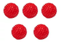 Set 5 Pzas Pelota Para Masaje 9 Cm, Yoga Gym, Entrenamiento Color Rojo