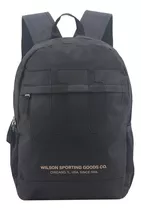 Mochila Wilson Urbana Deportes Reforzada Gym Porta Notebook Color Negro Diseño De La Tela Liso