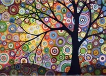 Bordado Pintura Diamante - Árbol De La Vida 40x30 Punto Cruz