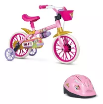 Bicicleta Infantil Feminina Nathor Princesas Disney Com Cap