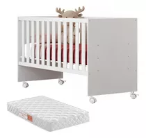 Qmovi Infantil Berço Doce Sonho 3540 Com Colchão 130x60 Cor Branco