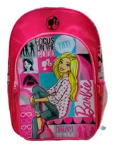 Mochila barbie focus on the good con carro 16 Celeste